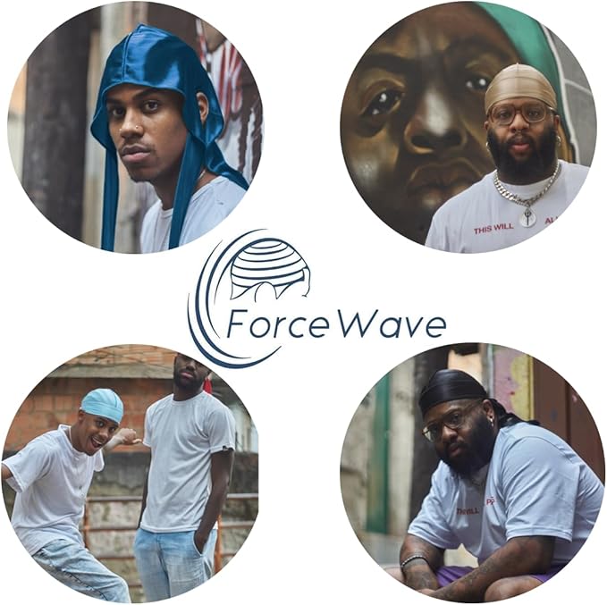 ForceWave 2 Pieces Silky Durag Pack for Men Women Waves, Premium Satin Deluxe Du-rag