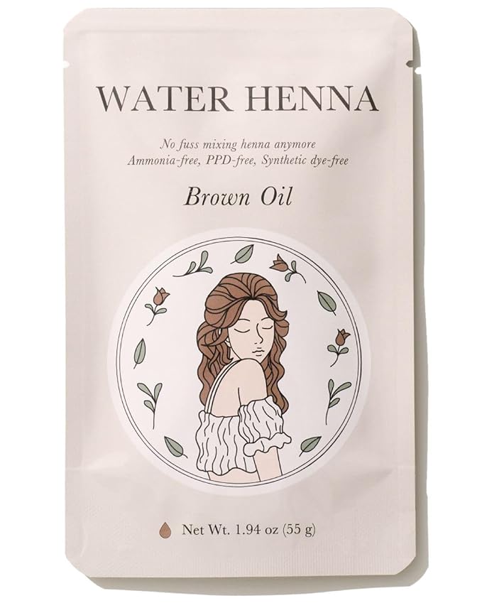 Korean Henna Hair Dye 1 Set - Quick and Easy Application, PPD-free, Synthetic dye-free liquid Formula, Hair Color Made in Korea (Brown (Henna+Indigo))