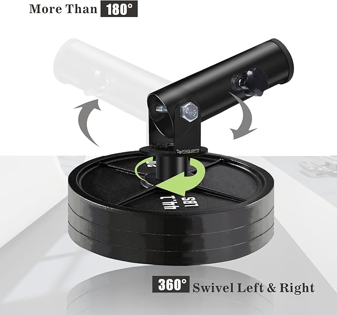 T Bar Row Landmine Attachment for 1" 2" Olympic Barbell Bars, 360° Swivel Landmine Base for Back or Full-Body Workout Home Gym Equipment