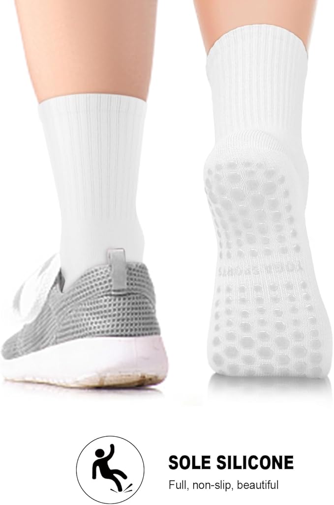 3/6 Pairs Grip Pilates Socks for Women, Non-slip Yoga Athletic Socks for Barre Ballet Barefoot Workout Hospital