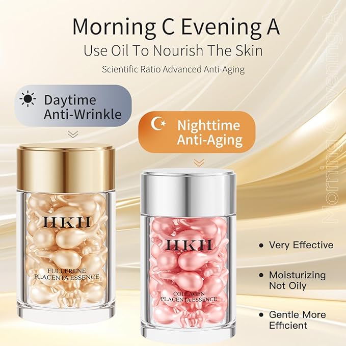 Retinol Anti-Aging Serum for Face (30 Capsules) – Vitamin C & Retinol Night Treatment, Collagen Boosting Wrinkle Repair, Firming & Hydrating Skin, Travel-Friendly, Smooth & Radiant Skin for Women