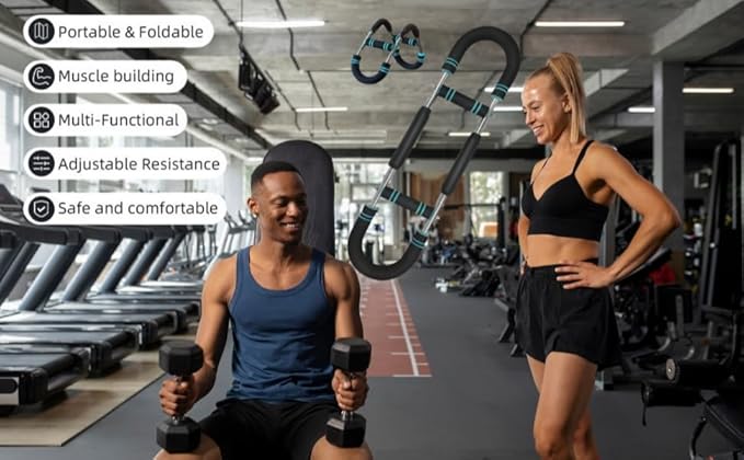 Aomoyun Arm Trainer,Adjustable Chest Expander,Chest Workout Equipment,Arm Exerciser,Portable Home Gym Equipment Upper Body Strength Training Machine for Men & Women.