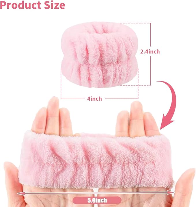 8Pcs Microfiber Wrist Bands for Washing Face, Absorbent Face Washing Wristbands, Spa Wristbands for Face Washing, Wrist Towels for Washing Face, Prevent Water from Spilling Down Your Arms.