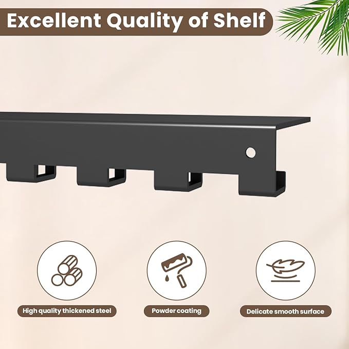 Floating Shelf Organizer Compatible with Tonal Accessories Wall Mount Hanger with Hooks T-Lock Adapters Home Gym Weight Storage Equipment Metal Rack Holder Bracket Hanger Workout Fitness (Classic)