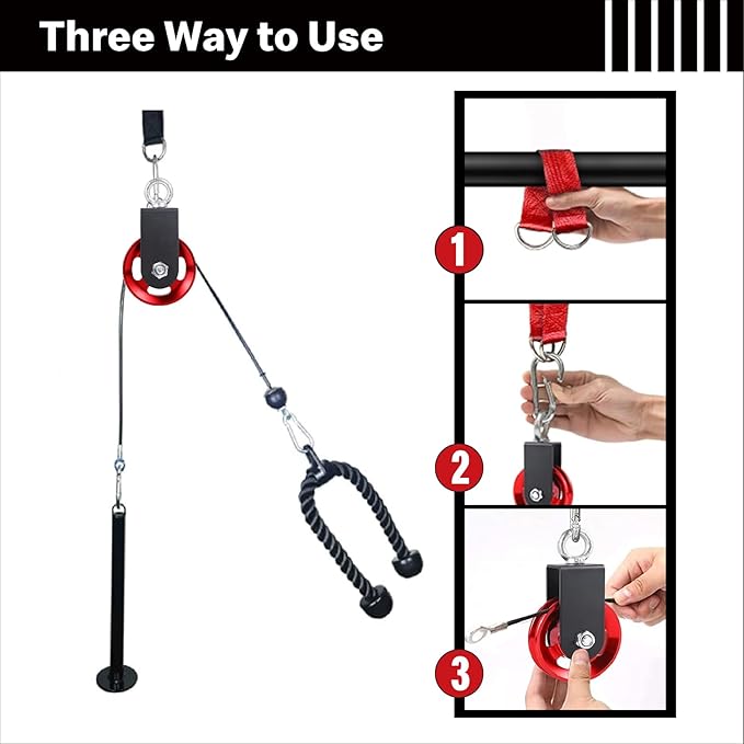 Pulley system for home gym, Aluminum GYM Pulley Wheel Universal Aluminum Alloy Bearing Pulley Wheel for Cable Machine Gym Equipment Part Garage Door