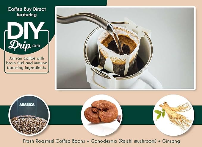 DIY Drip Coffee Brain Fuel, French Roast Colombia, 1 Pack x 4 single serve; 40gram, $1.95 per serving. BUY 5 OR MORE GET $2 REBATE. NO ACTION REQUIRED.
