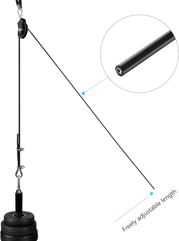 LFJ Replacement Gym Cable with Stopper Ball Fitness Pulley Cable Steel Wire Rope for Cable Machine Home Gym Weight Lift Pulley System