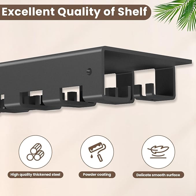 Floating Shelf Organizer Compatible with Tonal Accessories Home Gym Weight Storage Equipment Hanger Metal Rack Holder Wall Mount with Hooks T-Lock Adapters Bracket Hanger Workout Fitness (Style 2)