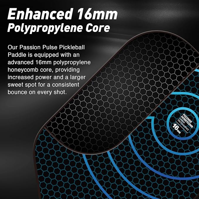 Pickleball Paddles 2025,Raw Carbon Fiber Surface(CFS) 16mm T700 High Grit & Spin, Pro Pickle Ball Paddles Designed for Ultimate Spin & Consistency