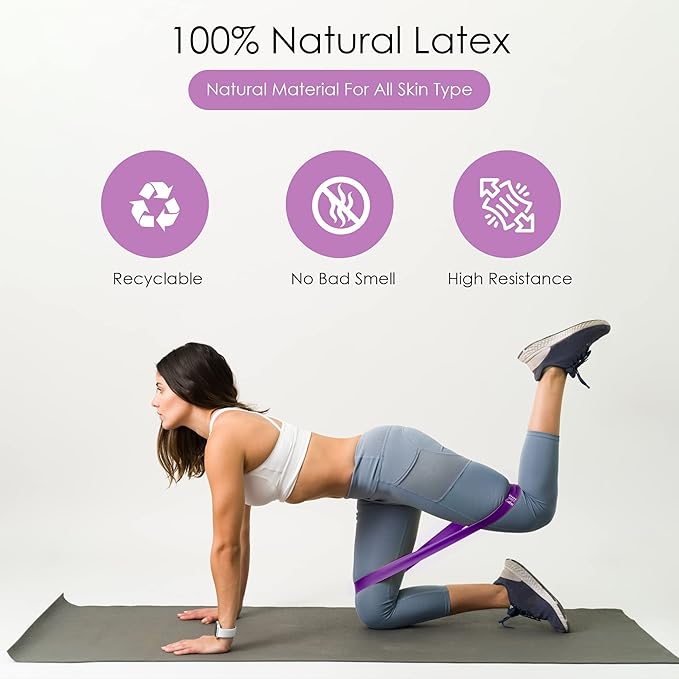 GOCHA | Resistance Bands Set (5 Pack) - Premium Natural Latex Loop Bands for Strength Training, Home Workouts, Physical Therapy, Yoga - Exercise Bands with Carry Bag (X-Light to X-Heavy)