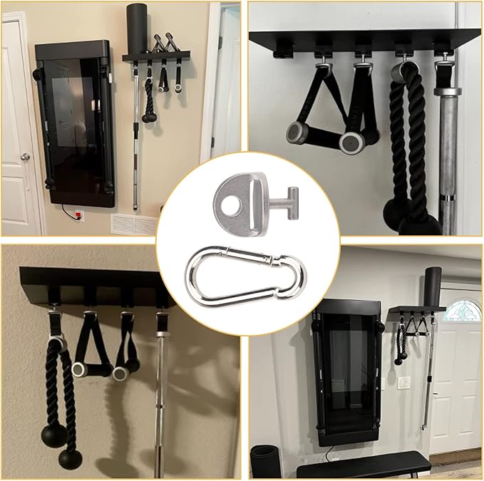 4-Pcs T-Lock Adapter W/Snap Hooks for Tonal Accessories, Tonal Accessory Shelf and Tonal Gym Machine (Only T-Lock Adapter W/Snap Hooks)