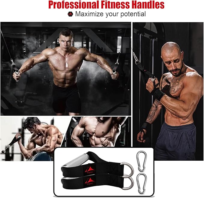 Heavy Duty Metal Workout Handles,Replacement Grip Attachments for Cable Machines, Resistance Bands, LAT Pulldown, Strength Exercise Home Gym & Commercial Fitness Equipment