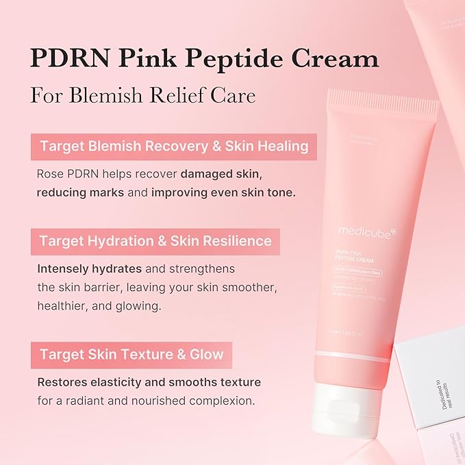 medicube PDRN Pink Hyaluronic Moisturizing Cream | Blemish Recovery, Relief & Hydrating Care | Restores Skin Elasticity & Glow | Korean Skincare for Even Skin Tone & Pore Care | 50ml / 1.69 fl.oz.