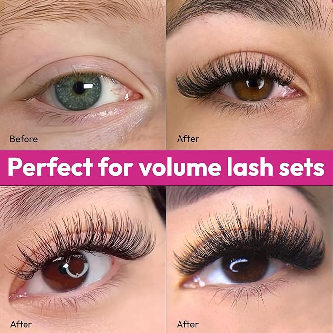 600 Easy Promade Fans - 5D 0.07 Curl C Mixed Lengths 8-16mm - Ultra Speed 20 Lines Eyelash Trays Volume Premade Lash Fans Handmade Pre Made Eyelash Extensions Fluffy Soft Pointy Base