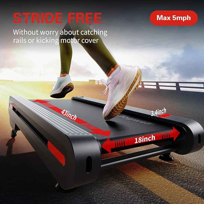 Jogwell Walking Pad with 12% Auto Incline, Under Desk Treadmill for Home Office, Upright Space-Saving Design Walking Pad with Handle Bar, Double Steel Frame, 330 LBS Capacity, Remote Control