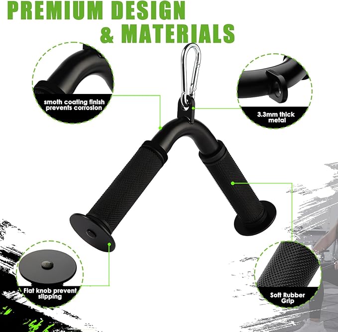 Tricep Pull Down Attachment,Bigger V Bar Attachment LAT Pulldown Attachments Cable Machine Accessories with Upgrated Grip for Home Gym Equipment