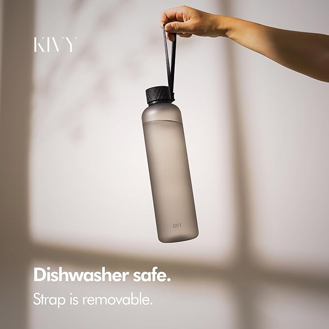 KIVY Tritan Water Bottle 2nd Generation (Ash Black, 32oz)
