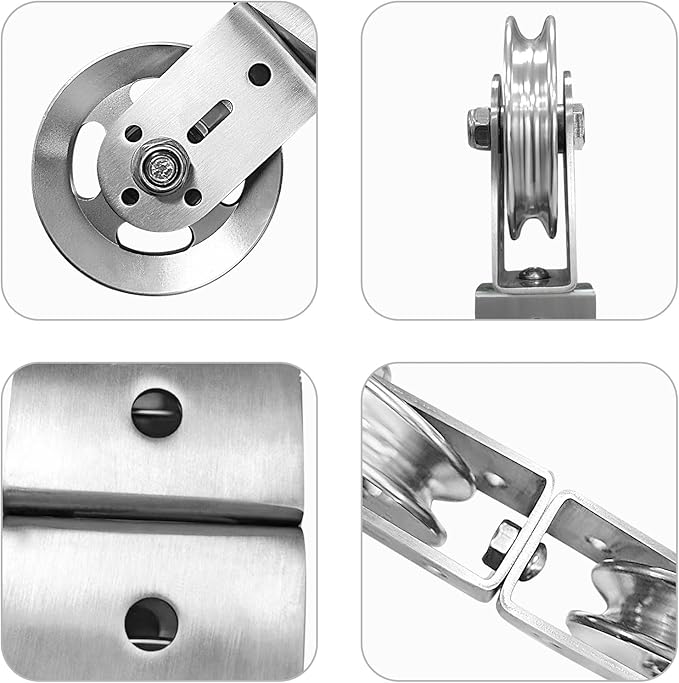 Swivel Dual Pulleys 360° Rotation Roller Double Pulley Wheel for DIY Home Gym Cable Machines Silent Bearing Swivel Groove Wheel Pull Down Attachment Weight Lifting