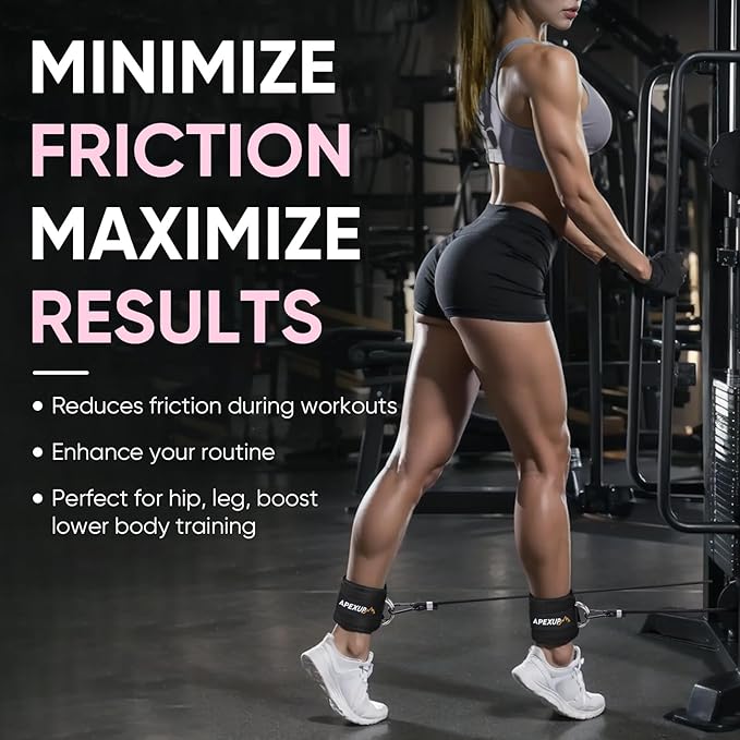 APEXUP Ankle Strap for Cable Machine, Ankle Resistance Bands, Cable Kick Back Straps for Gym, Glute Workouts, Leg Extensions, Adjustable Straps with Neoprene Padding