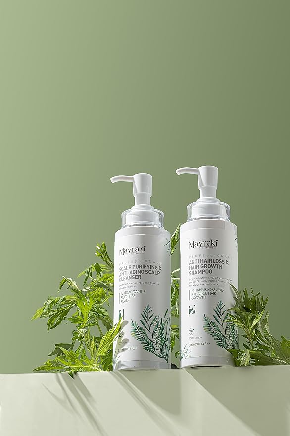 Mayraki Anti Hair Loss & Volumizing Shampoo Kit for Color-Treated Hair |Clarifying Growth Shampoo For Fuller, Thicker Hair | 300 ml | 10.14 fl.oz x2
