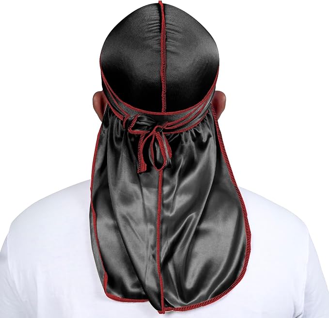 ForceWave 2 Pieces Silky Durag Pack for Men Women Waves, Premium Satin Deluxe Du-rag