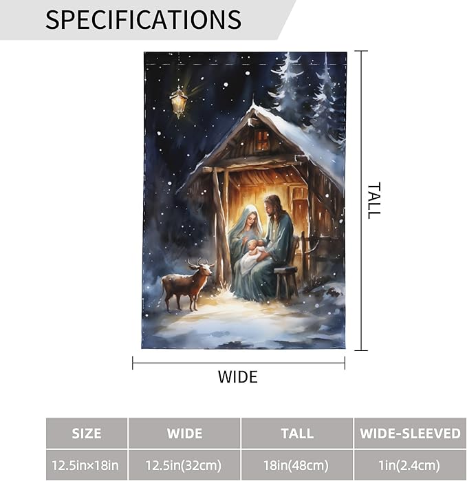Jesus Garden Flag 12x18 In Double Sided Yard Flags Lawn Sign Decor No Flagstand