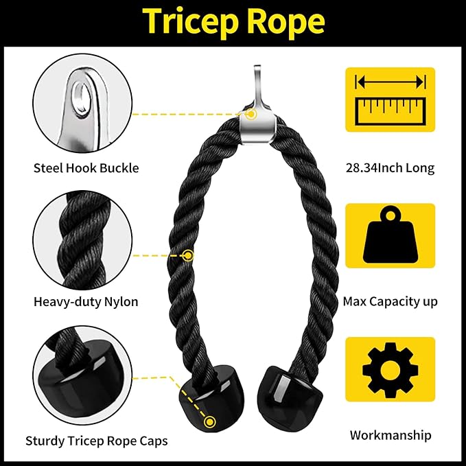 Cable Machine Attachment, LAT Pulldown Attachments, Home Gym Accessories, Triceps Pull Down Attachment