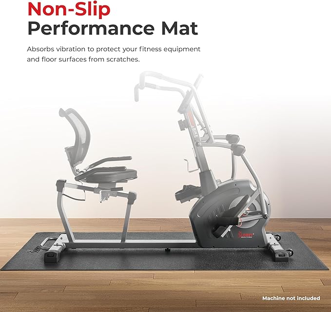 Sunny Health & Fitness Non-Slip Home Gym Mat – Workout Floor Protection Foam Pad for Treadmill, Bike, Elliptical, Yoga and Exercise Equipment or Standing Desk in 4 Size Options