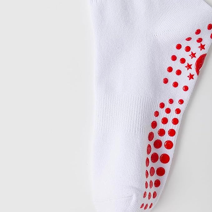 DADAB Cute Pilates Grip Socks for Women – Yoga Grippy Non Slip Barre Sticky Crew Socks for Workout, Hospital Use
