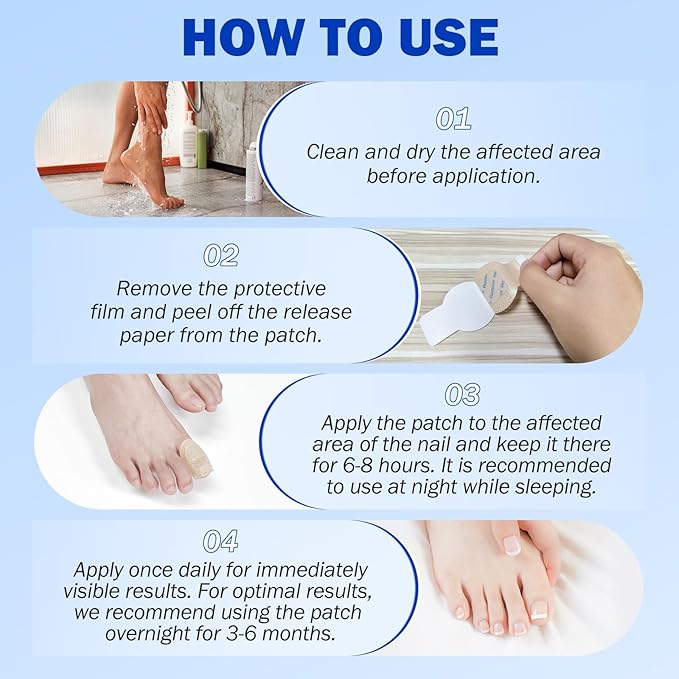 Toenail Treatment Extra Strength 42pcs, Nail patches for Toenails, Overnight Toe Nail Treatments, Nighttime Nail Repair for Thick, Brittle and Discolored Toe Nail, Strengthen Damaged Foot Nails