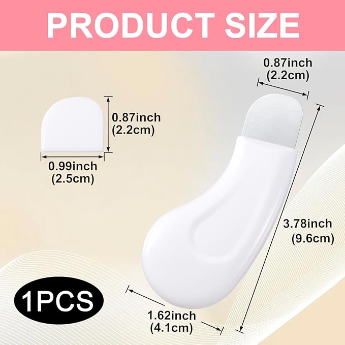 Manual Face Spatula, Metal Facial Scraper with Silicone Lid for Men & Women, Reusable Face Scrubber for Dry Oily Skin- White
