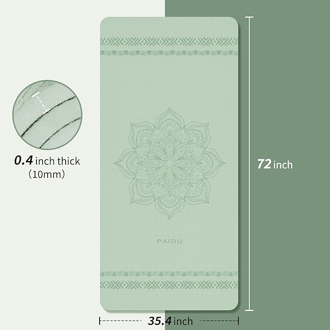 Large Yoga Mat-72’x36’x0.4’ Extra Width & Thick,Comfortable,Non-Slip Exercise Mat-Works Great on All Floor for Stretching,Yoga Studio,Gym or Home Workouts