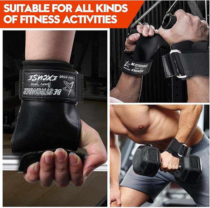 LARA STAR Weight Lifting Wrist Straps for Maximum Grip Support,Lifting Strap for Weightlifting, Gym Grips Hook for Deadlifts, Powerlifting, Heavy Shrug Women/Men