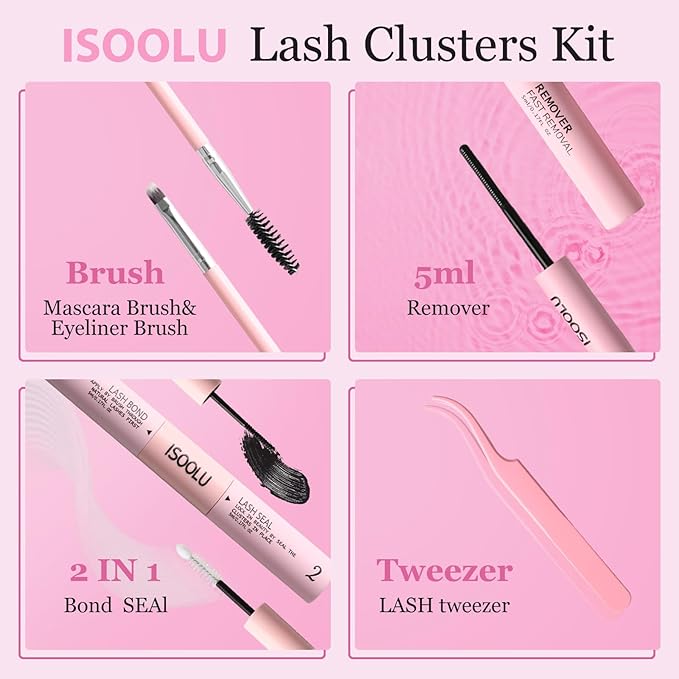 Fairy Lash Clusters Manga Individual Lashes C Curl Wispy Eyelash Clusters WideSpan Eyelash Extension Kit with Lash Bond and Seal Wet-Look Spiky Cluster Lashes (30D+40D 9-16mm D 0.07)