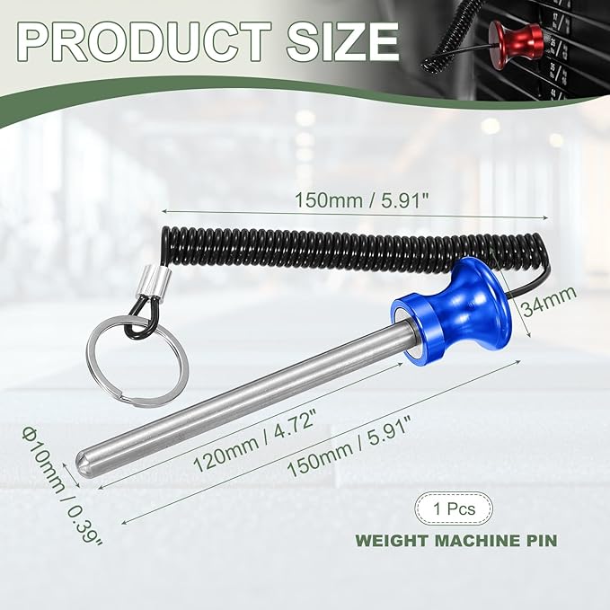 Weight Stack Pin, Weight Gym Pin Strength Training Equipment Replacement with Pull Rope for Home Gym Club