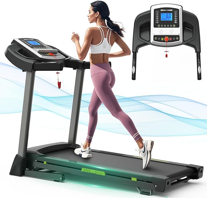 Folding Treadmills for Home/Office-3.5 HP 330lbs Weight Capacity Portable Electric Foldable Treadmill Walking Exercise Walk Machine Heavy Duty Treadmill Fitness Workout Jogging Green