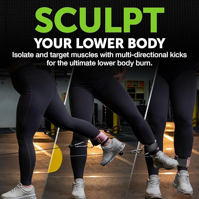 Gradient Fitness Ankle Straps (2 Pack) | Ankle Strap for Cable Machine, Ankle Bands for Working Out, Cable Ankle Strap