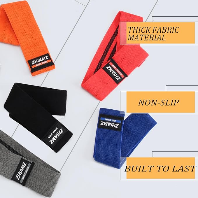 Resistance Bands, Exercise Workout Bands for Legs and Butt, Fabric 6 Set of Stretch Bands for Women and Men, Exercise Loop Bands Yoga, Pilates, Rehab