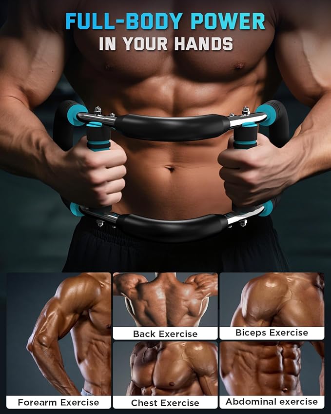 Kapebow Twister Arm Trainer, PowerTwist Arm Trainer, Adjustable Forearm Strengthener, Arm Exercise Equipment, Chest Workout Equipment, Portable Spring Resistance for Home Workout Equipment