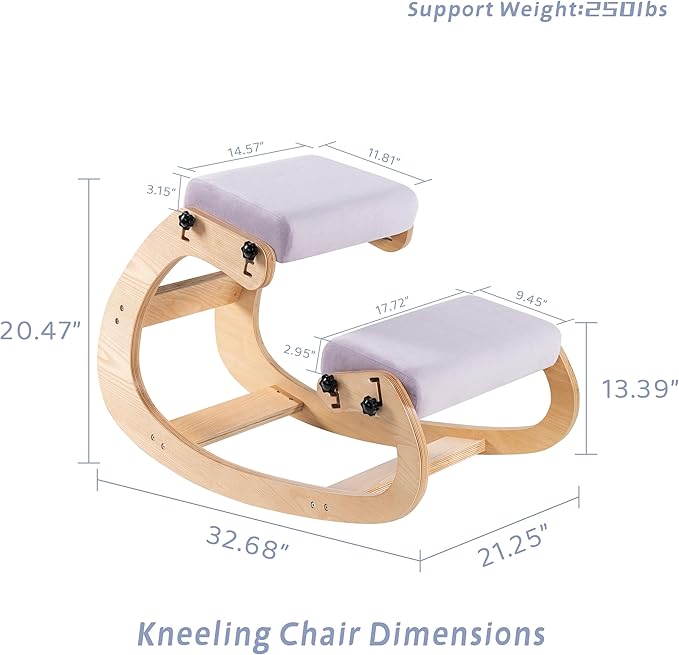 Knee Chair Ergonomic for Office,Rocking Kneeling Chair Desk,Adjustable Posture Chairs for Relieve Neck or Back Pain,Balance Chairs for Work,Meditation,Home,Gifts for Men,Women,Her,Him