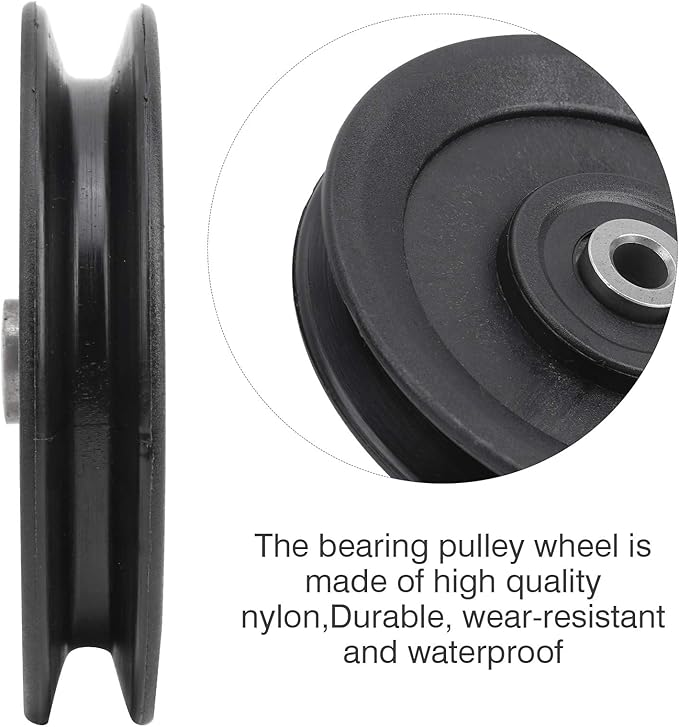 Keenso 10 Pcs 115mm Nylon Bearing Pulley Wheel Replacement Home Gym Equipment Machine Attachments Exercise Accessory