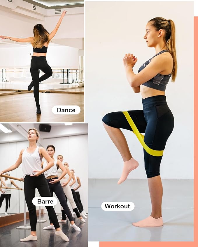3/6 Pairs Grip Pilates Socks for Women, Non-slip Yoga Athletic Socks for Barre Ballet Barefoot Workout Hospital