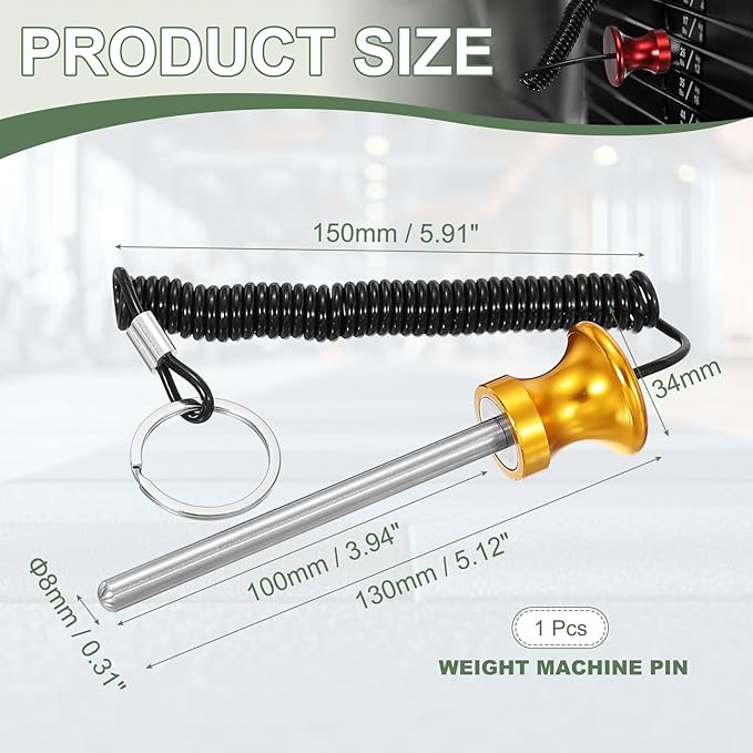Weight Stack Pin, Weight Gym Pin Strength Training Equipment Replacement with Pull Rope for Home Gym Club