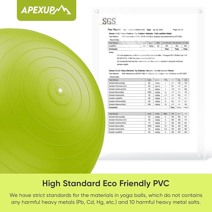 APEXUP Yoga Ball Exercise Ball Anti Slip Heavy Duty for Fitness, Balance & Core Workout