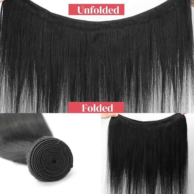 18 Inch One Bundle Human Hair Straight Bundles Human Hair 100% Unprocessed Brazilian Virgin Human Hair Bundles Natural Black