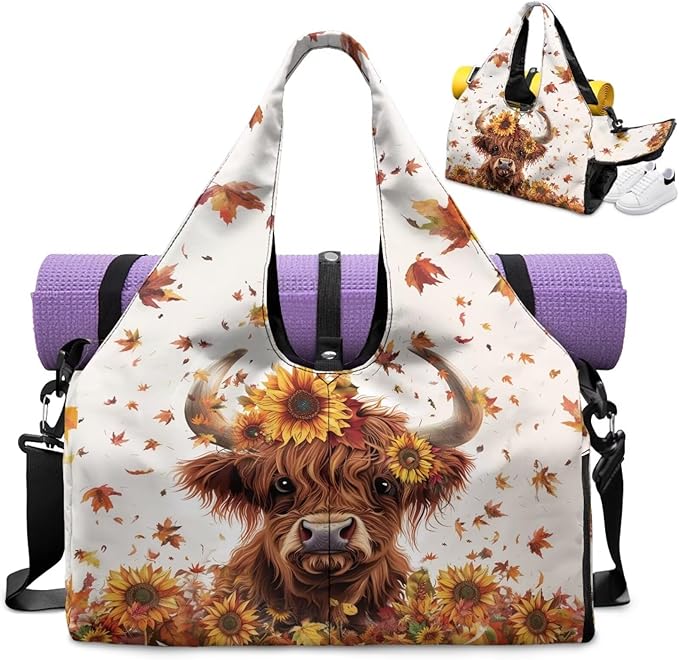 Yoga Mat Bag for Women Men Large Carryall Tote with Adjustable Shoulder Strap for Gym Yoga Travel Pilates Office