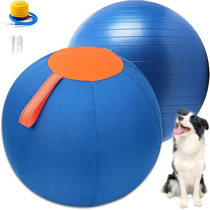 Aimery Horse Herding Ball - 25" Cover with Straps, Australian Shepherd, Cattle Dogs, Collie & Herding Dog, Giant Jolly Ball for Play