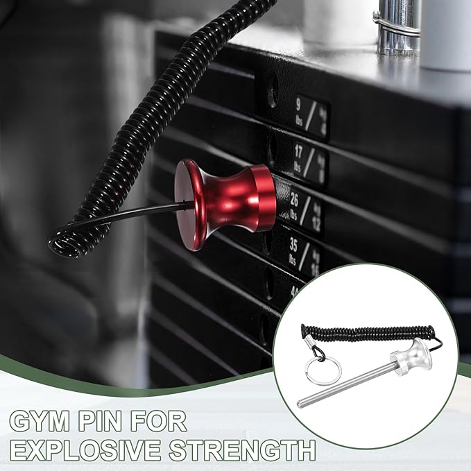 Weight Stack Pin, Weight Gym Pin Strength Training Equipment Replacement with Pull Rope for Home Gym Club