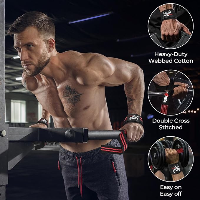 BEAST RAGE Lifting Wrist Straps for Weightlifting, Weight Lifting Straps Gym Grip Power Workouts Lifting Straps Padded Cotton Men Women Wrap Lift Deadlift Straps Hard Pull Exercise