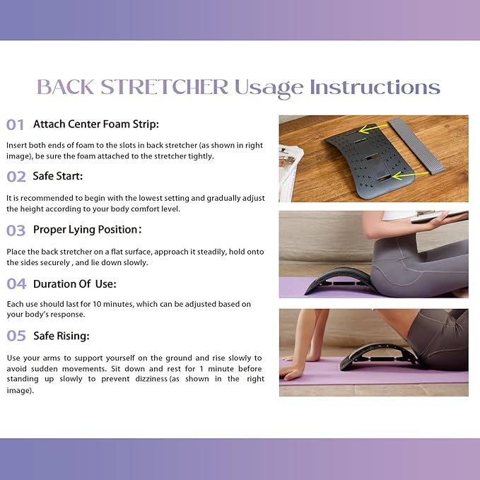 YAJIACLONE Back Stretcher for Lower Back Pain Relief,Adjustable, Portable, Durable-Unique Yoga and Gym Runner Gifts,Sports Fitness Relaxations Gift,Home Office Travel Essentials.